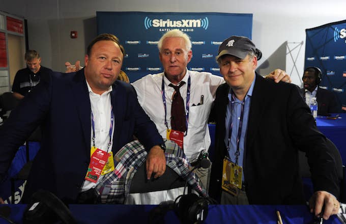 Alex Jones, Roger Stone, and Jonathan Alter