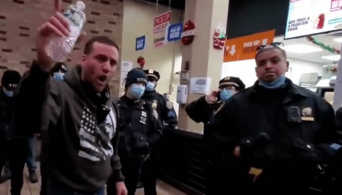 Anti-vax protestors storm Burger King in Downtown Brooklyn and refuse to leave