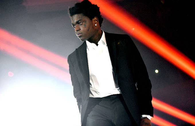 Rapper Kodak Black performs onstage during the 'Dying to Live' tour.