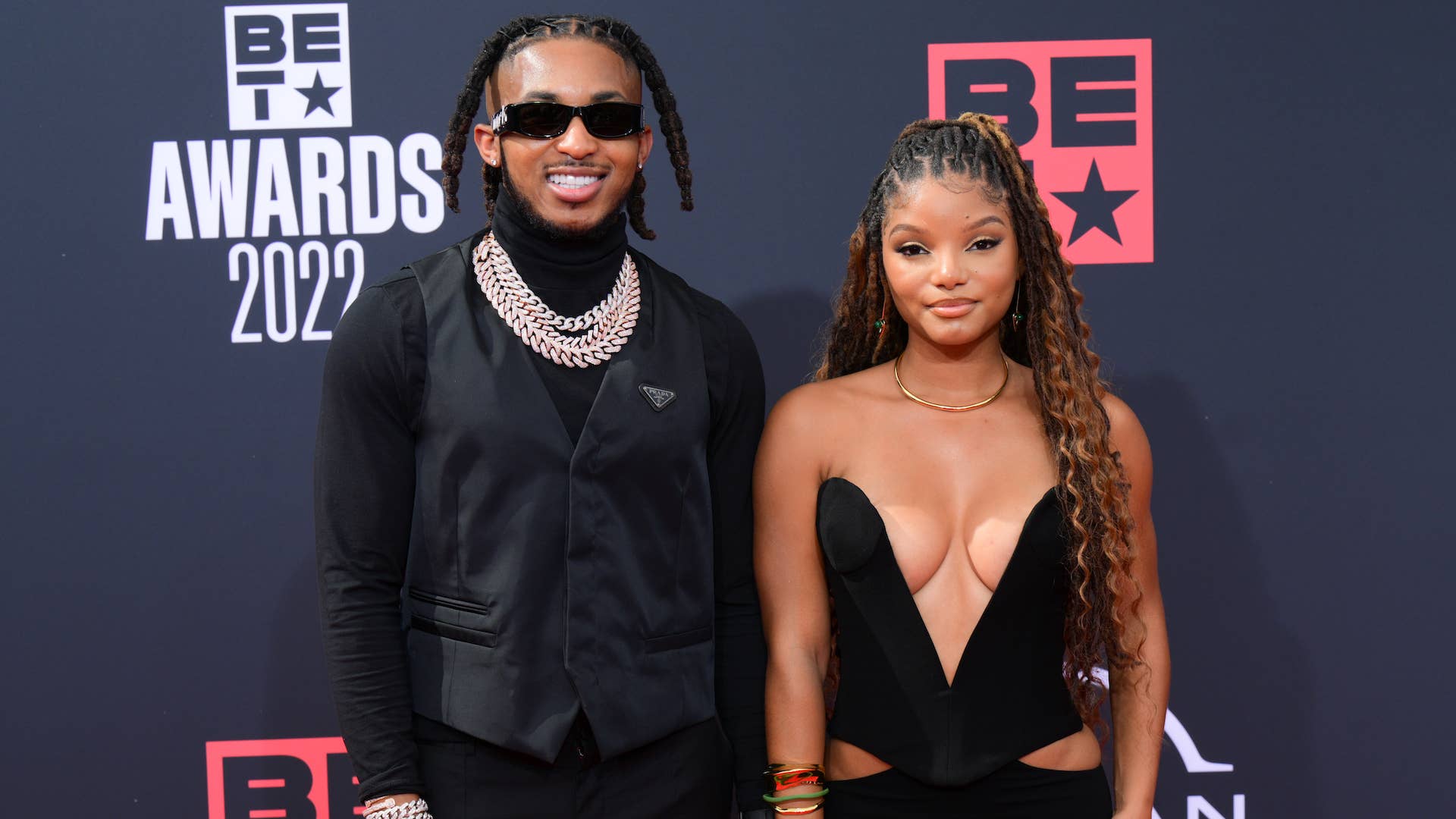 Halle Bailey and DDG at BET Awards