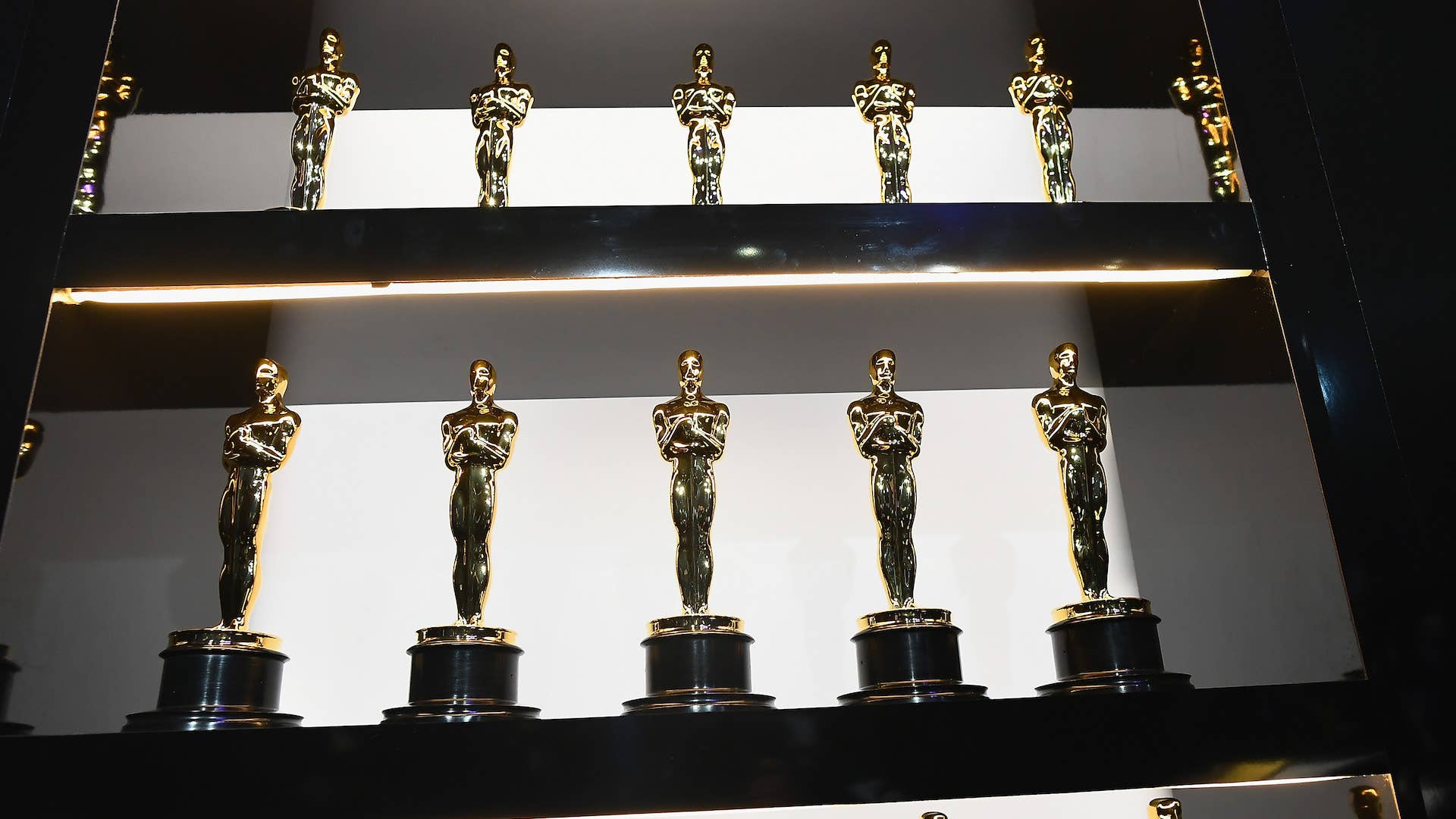 Oscar statues are seen backstage during the 91st Annual Academy Awards.