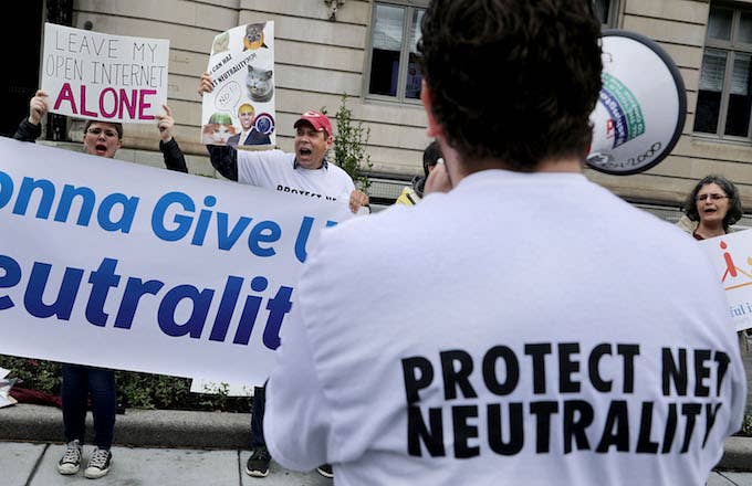 Net neutrality protest against Federal Communication Commission Chairman Ajit Pai
