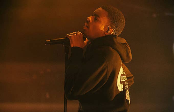 Vince Staples performs at concert.