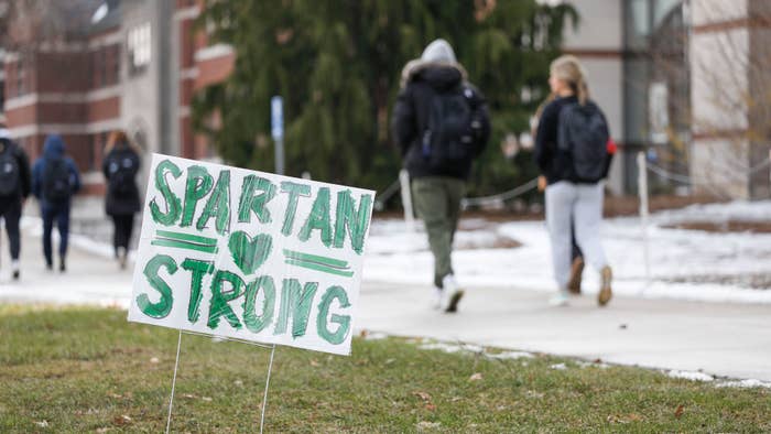 Michigan State University students return to classes for the first time since the February 13 mass shooting