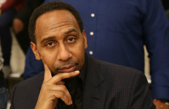 Stephen A. Smith attends a charity basketball game.