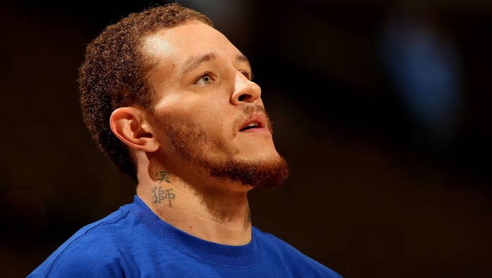 Delonte West #13 of the Cleveland Cavaliers looks on during warm ups prior to facing the Denver Nuggets