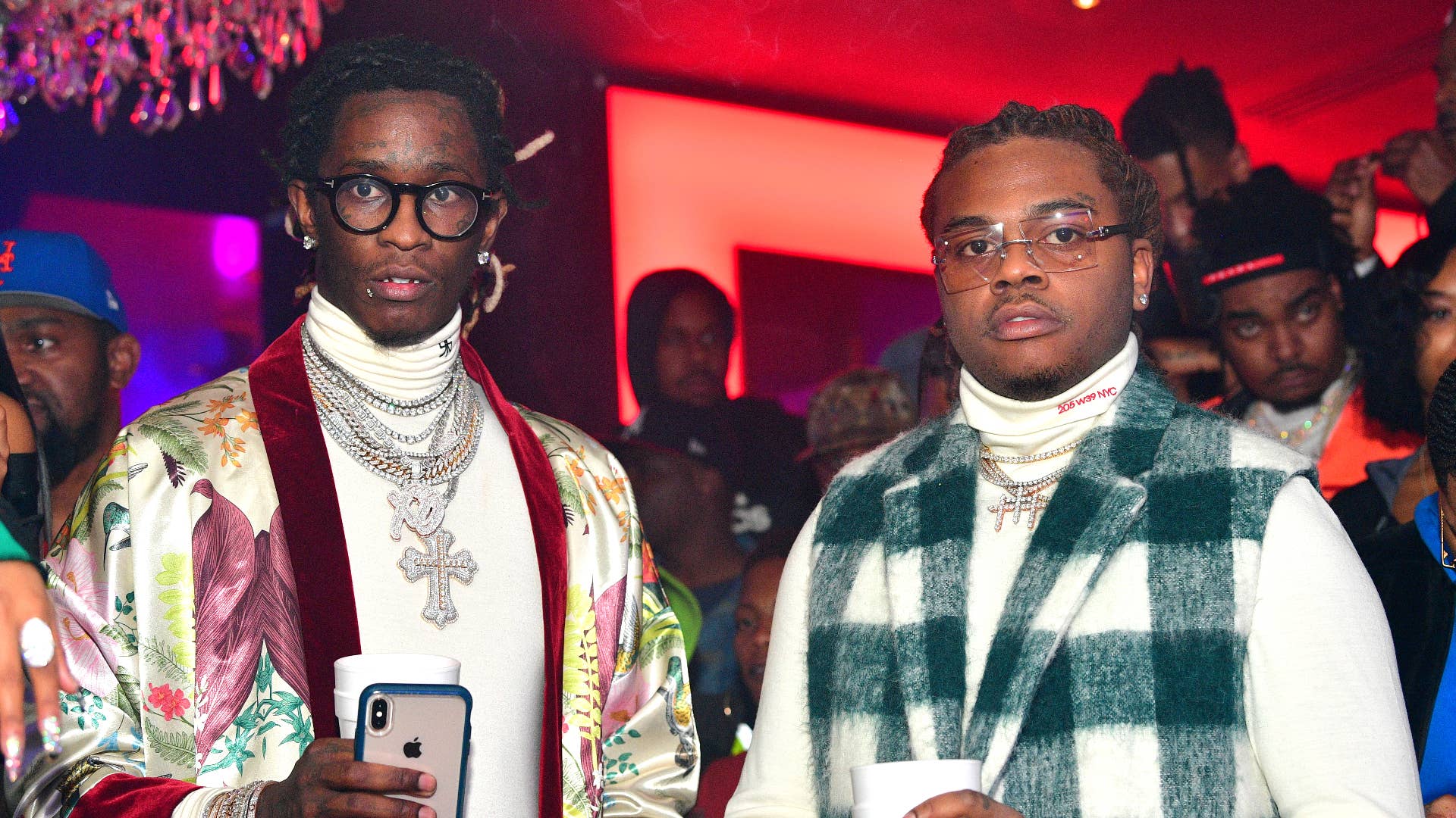 Young Thug and Gunna attend Gunna "Drip or Drown 2" album release party.