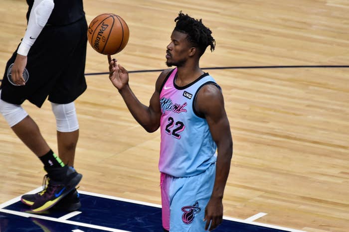 Jimmy Butler Ball Spin Heat Wolves 2021