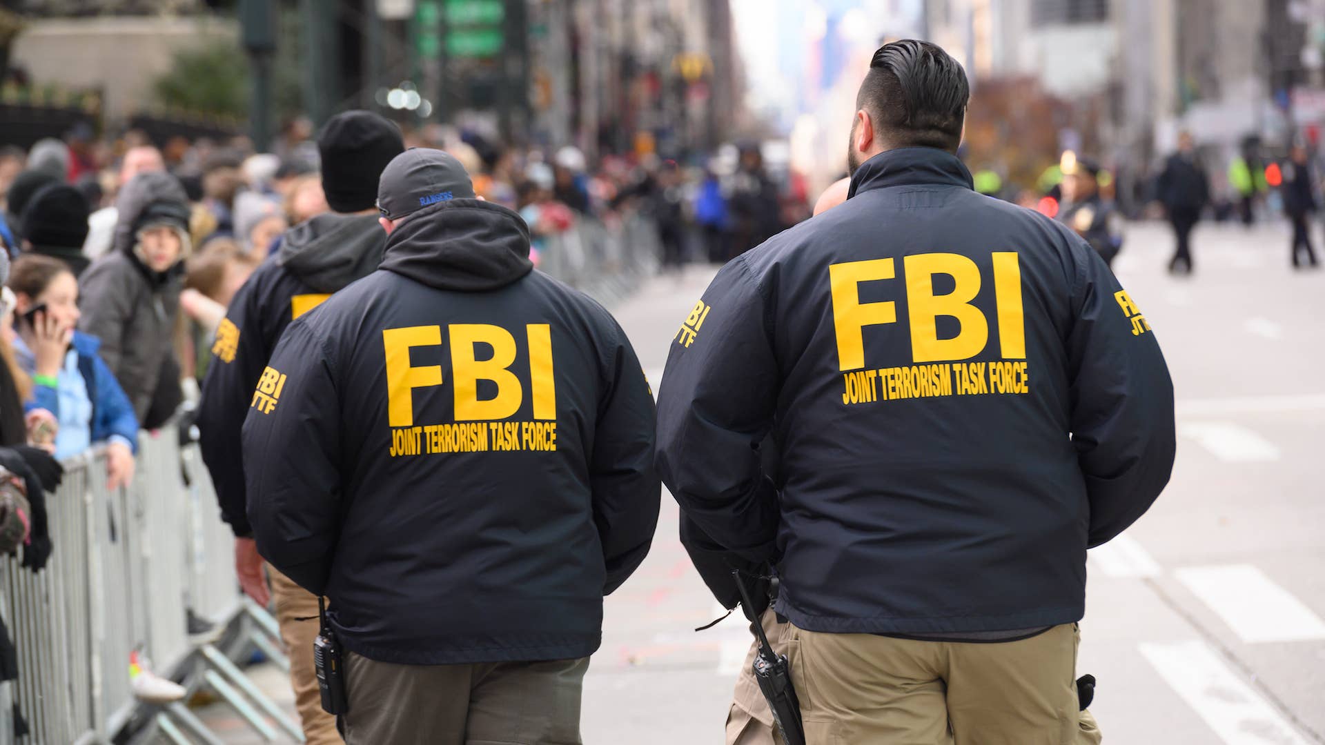 FBI agents are seen at the 93rd Annual Macy's Thanksgiving Day Parade