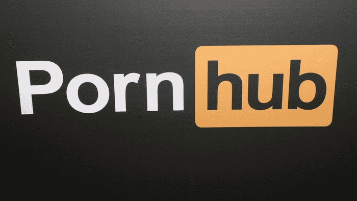 The Pornhub logo at the 2018 AVN Awards.