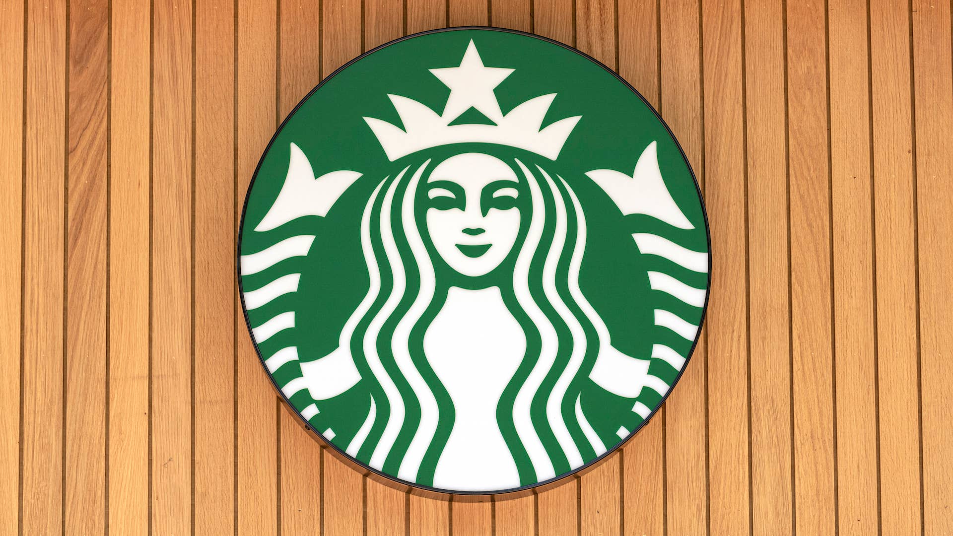 Starbucks logo seen on one of their branches