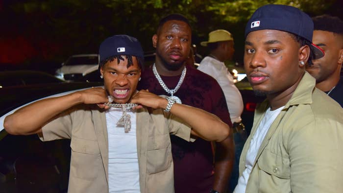 Rapper Lil Baby, Pierre &#x27;Pee&#x27; Thomas and Lil Marlo