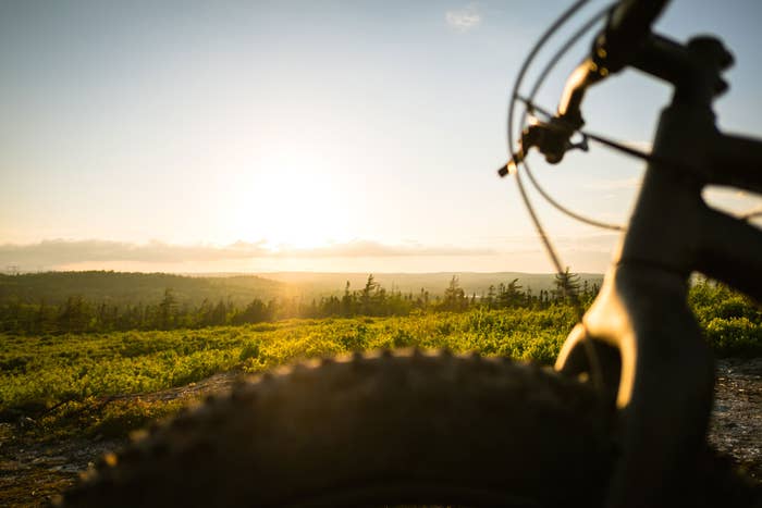 Riding a bike at Bayer's Lake, Halifax, Nova Scotia