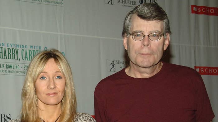 J.K. Rowling and Stephen King at &quot;Harry, Carrie and Garp&quot; press conference.