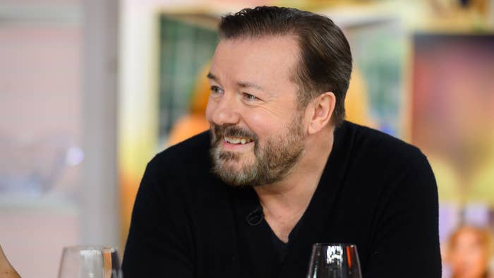 Pictured: Ricky Gervais on Tuesday, March 12, 2019