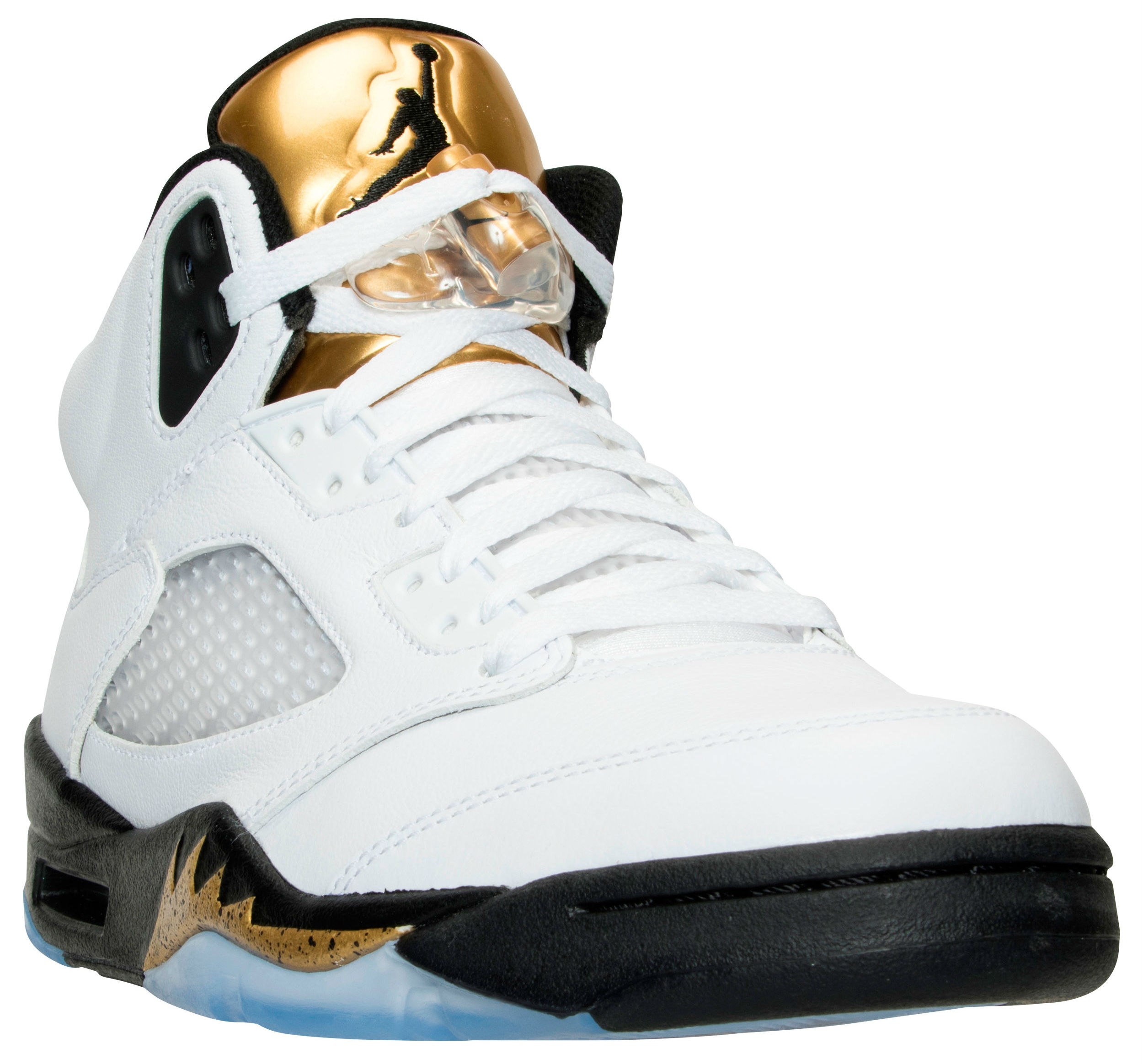 White blue and sales gold jordan 5