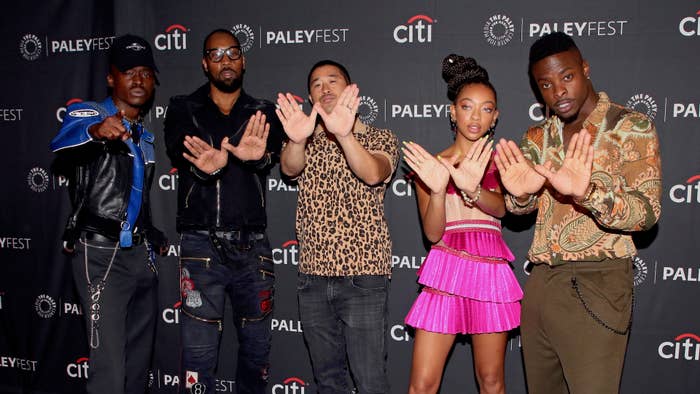 BEVERLY HILLS, CALIFORNIA - SEPTEMBER 10: (L-R) Ashton Sanders, RZA, Alex Tse, Zolee Griggs and Johnell Young of &#x27;&quot;Wu Tang: An American Saga&quot; attend The Paley Center tor Media&#x27;s 2019 PaleyFest Fall TV Previews - Hulu at The Paley Center for Media