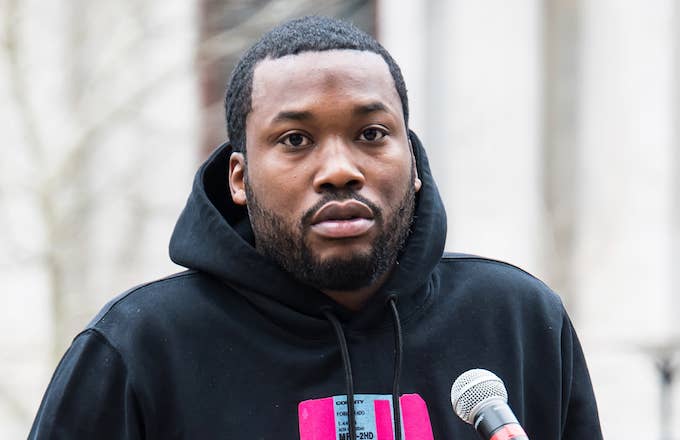 Meek Mill is seen during REFORM Alliance campaign.