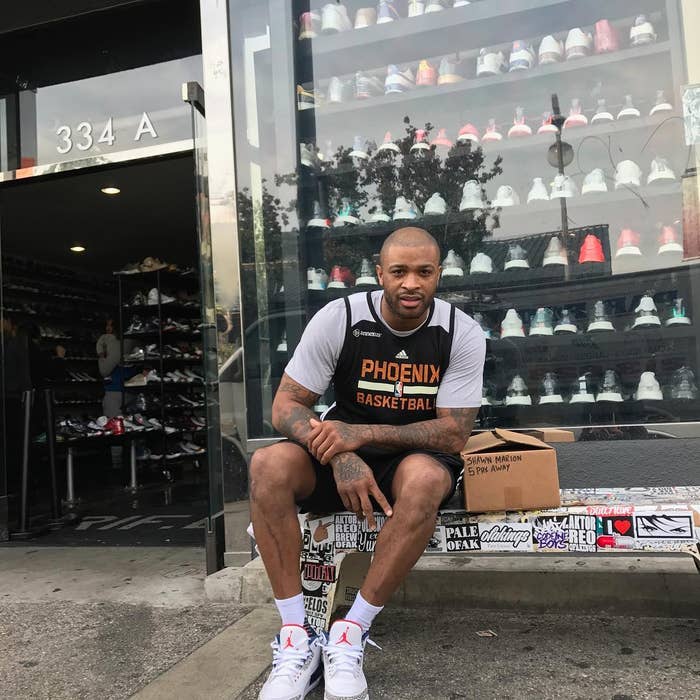 P.J. Tucker Couldn't Wait to Pick Up His Exclusive Jordans for Tonight ...