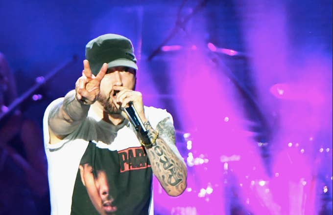 Eminem performs on What Stage