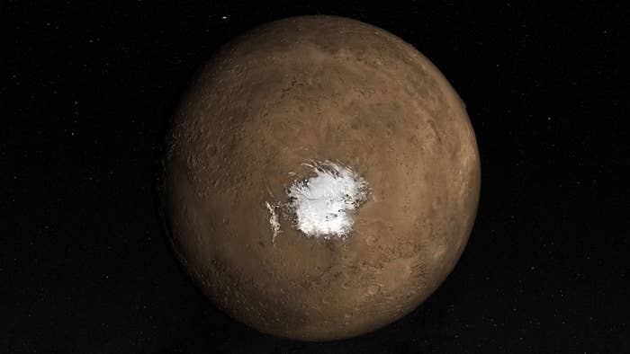 Nadir view of the Martian South Pole