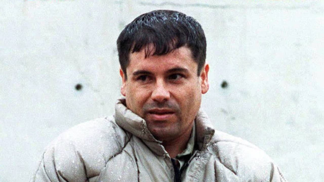 El Chapo is pictured wearing a jacket