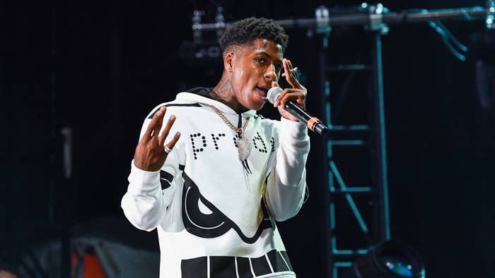 NBA YoungBoy performs during Lil WeezyAna at Champions Square