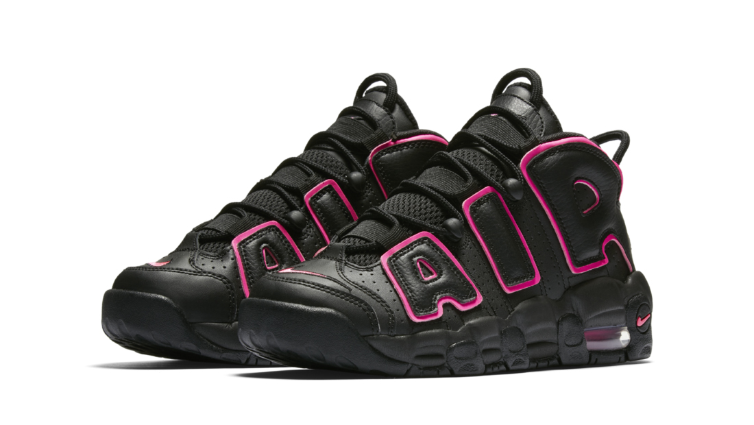 nike air more uptempo black pink