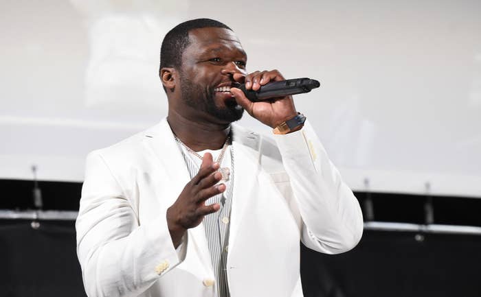 50 Cent speaks onstage at premiere of Starz's 'Power Book'
