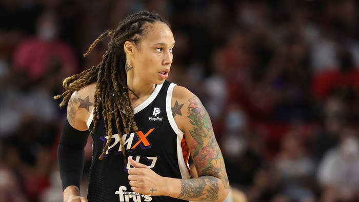 Brittney Griner #42 of the Phoenix Mercury during Game Three of the 2021 WNBA semifinals