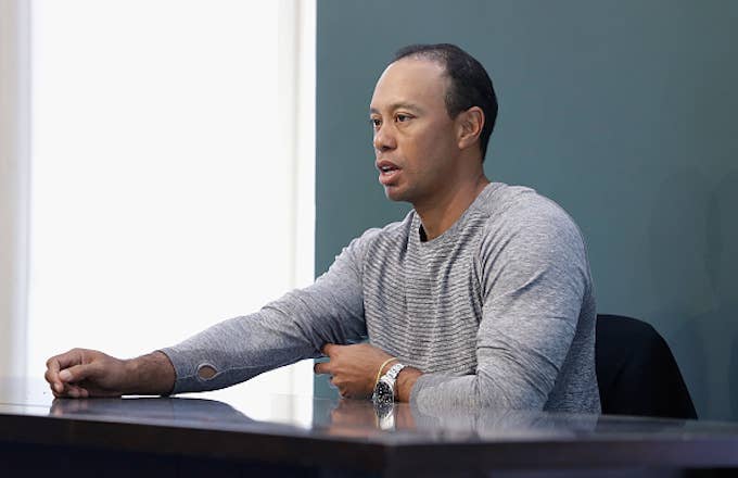 Tiger Woods signs copies of his new book &#x27;The 1997 Masters: My Story&#x27;