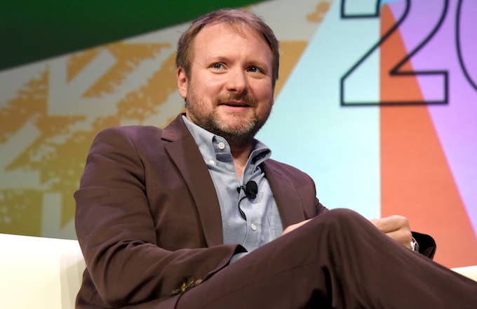 Rian Johnson speaks onstage at the Journey to Star Wars panel.