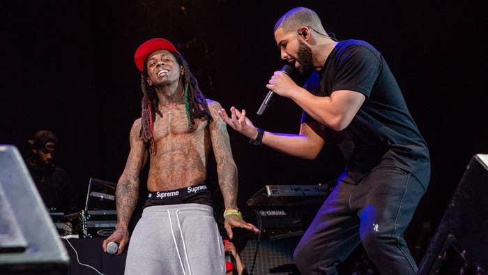 Lil Wayne and Drake perform at Lil Weezyana Festival.