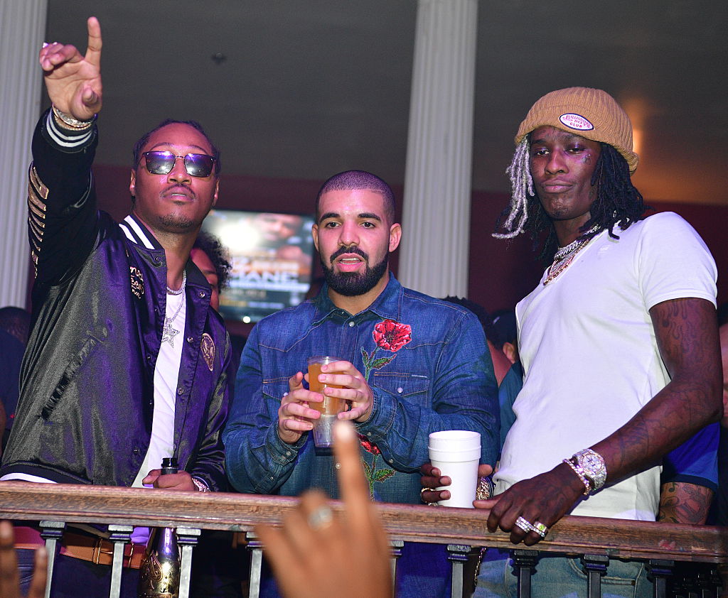 Future, Drake, and Young Thug at an event
