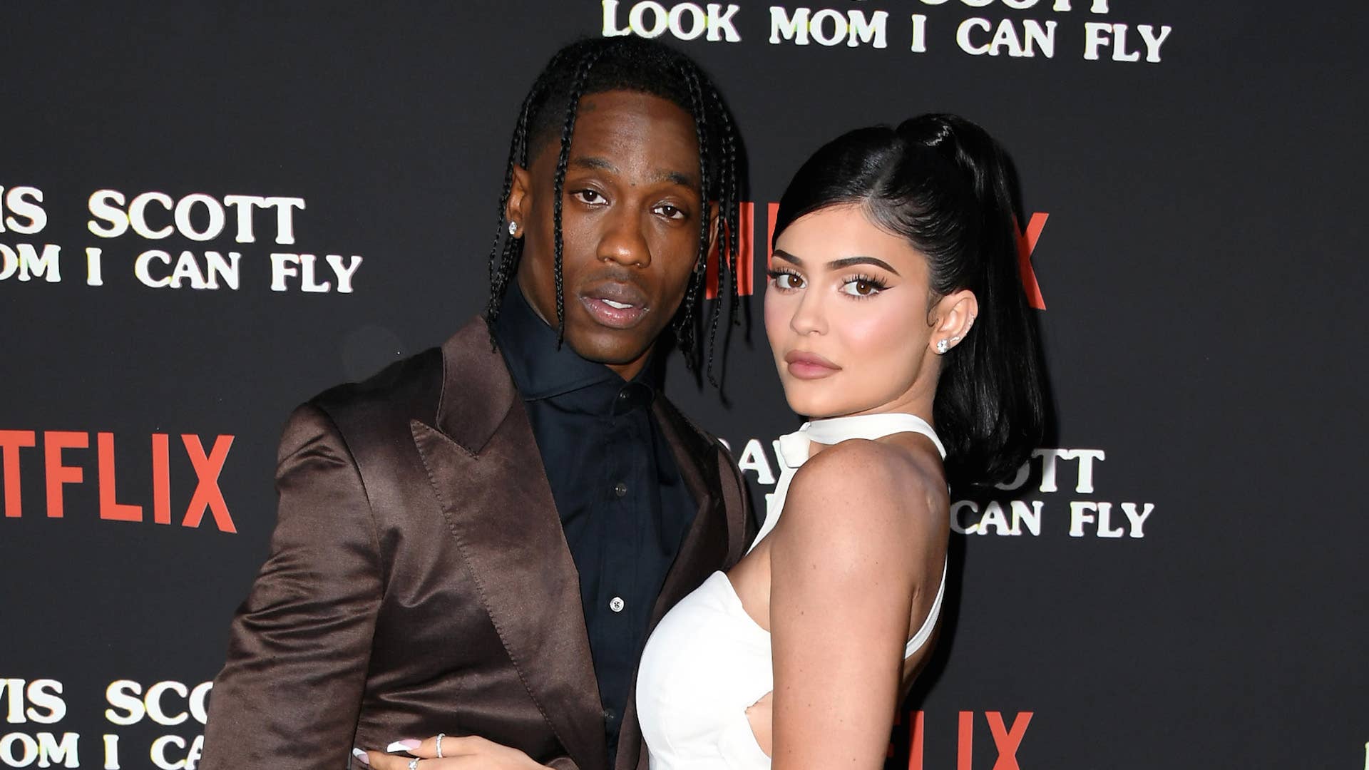 Travis Scott and Kylie Jenner attend the premiere of Netflix's "Travis Scott: Look Mom I Can Fly"