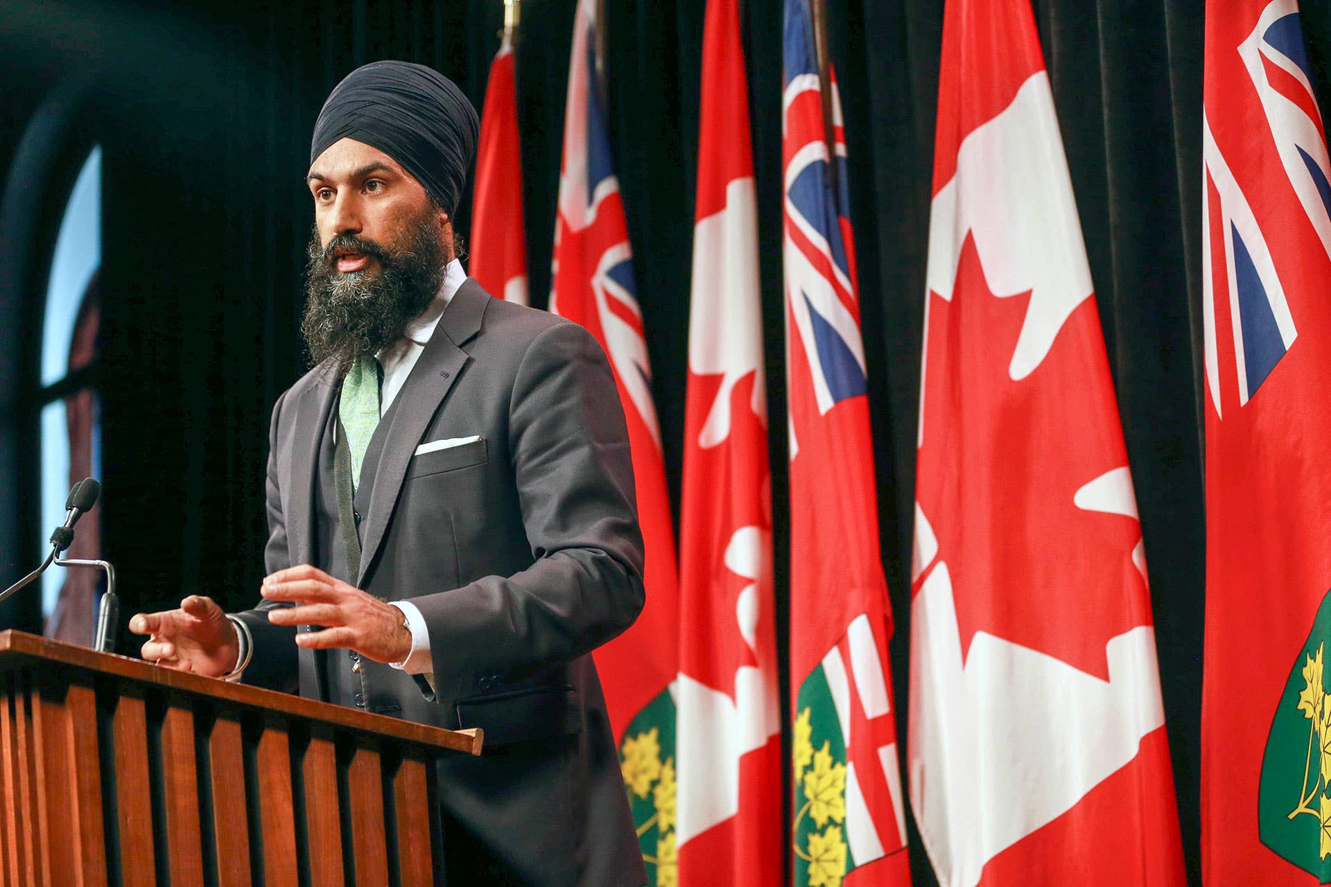 Jagmeet Singh gives speech