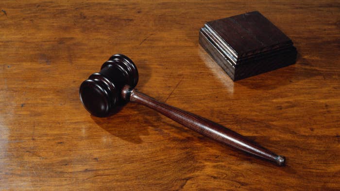 It&#x27;s an close-up photo of a judge gavel.
