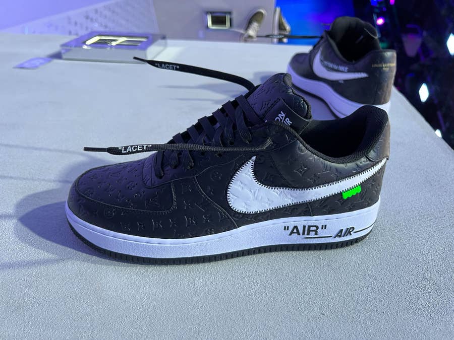 Preview of a pair of Louis Vuitton and Nike “Air Force 1” by