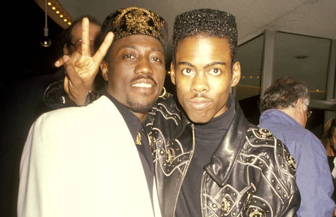 Wesley Snipes and Chris Rock at the premiere of &#x27;New Jack City&#x27;