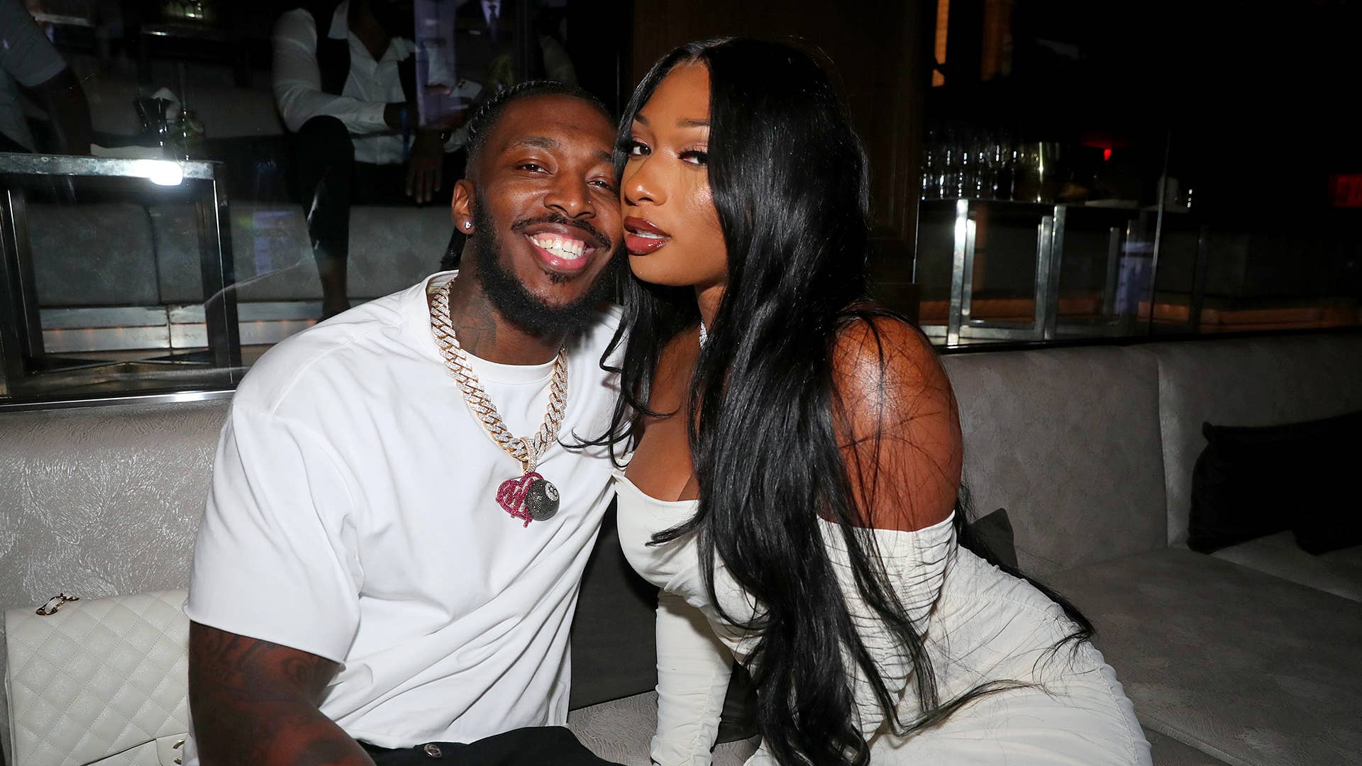 Pardison "Pardi" Fontaine and Megan Thee Stallion attend Jay Z's 40/40 Club