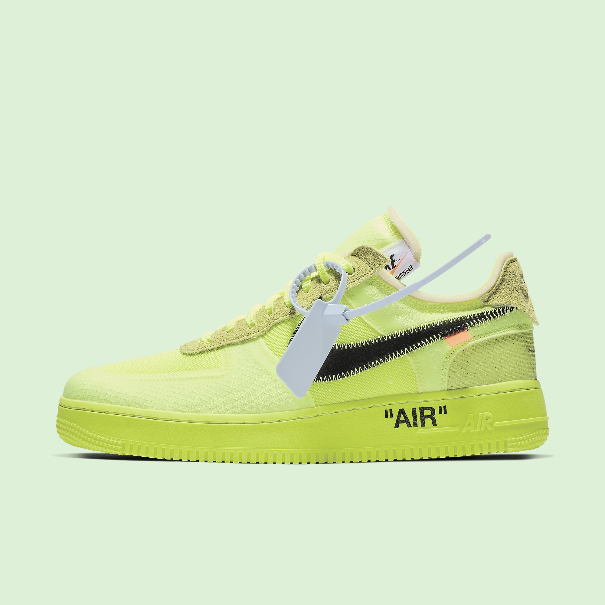 Off White x Nike Air Force 1 Volt Release Date AO4606 700 Profile
