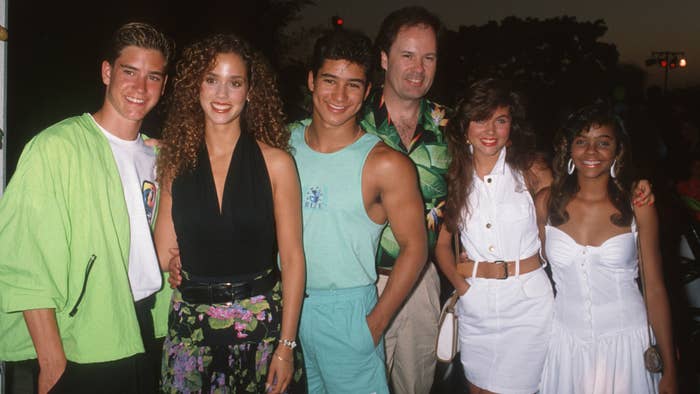 &quot;Saved by the Bell&quot; cast at the Century Plaza Hotel in Century City, California.