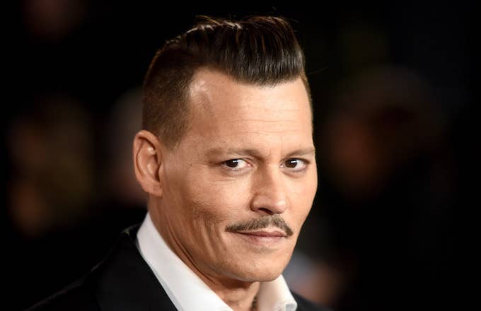 Johnny Depp attends the 'Murder On The Orient Express' World Premiere.