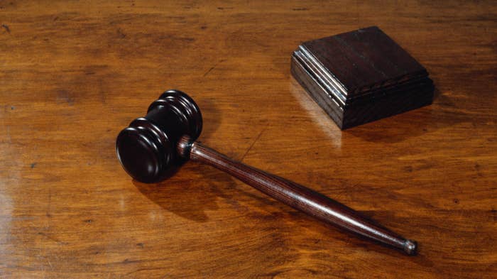 This is a close up photo of a judge&#x27;s gavel.