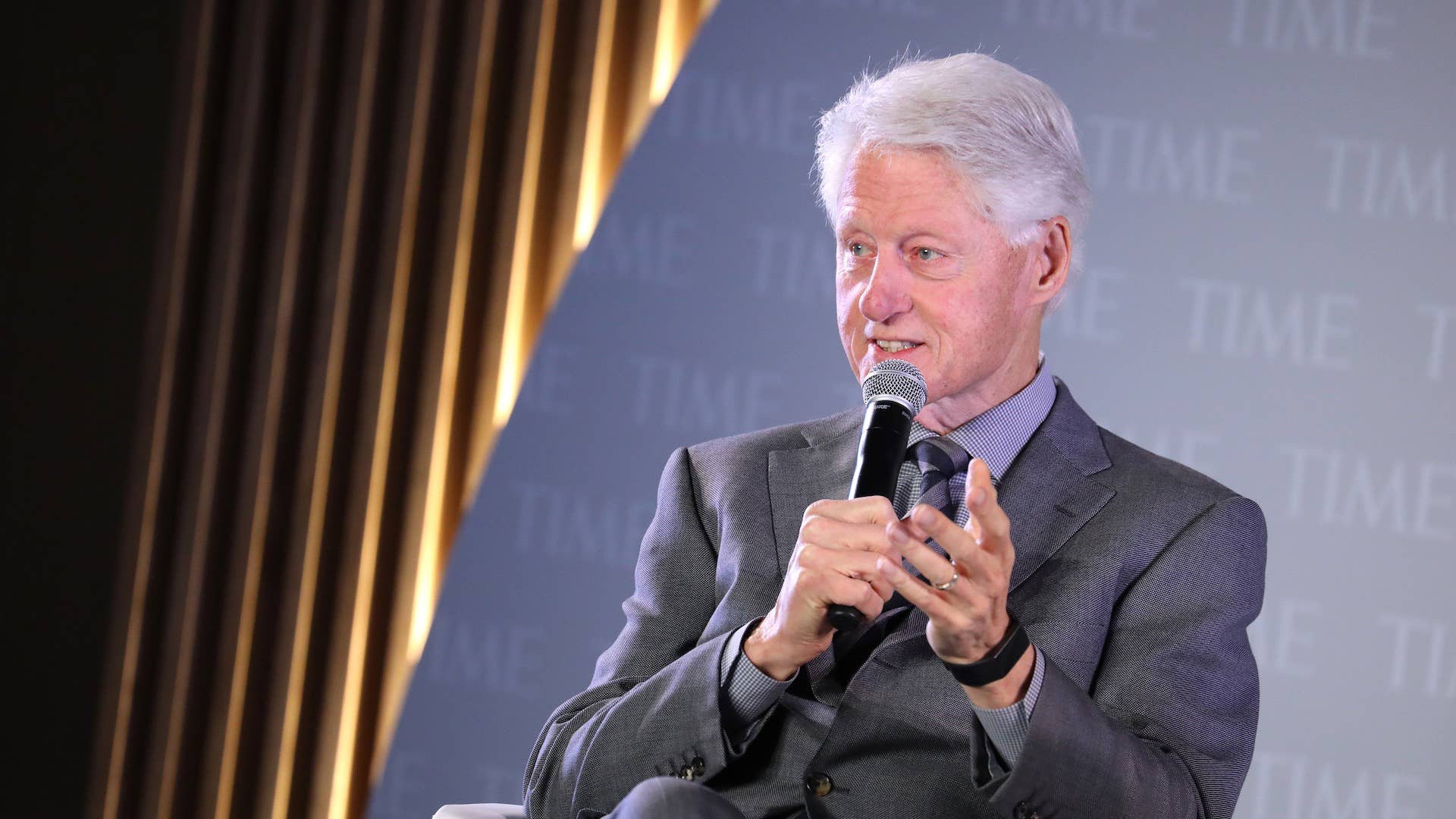 Former U.S. President Bill Clinton speaks onstage during the TIME 100 Health Summit