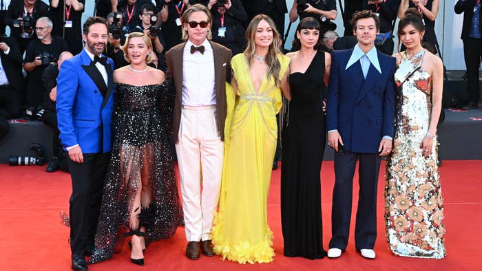 &quot;Don&#x27;t Worry Darling&quot; cast attend red carpet at the 79th Venice International Film Festival.