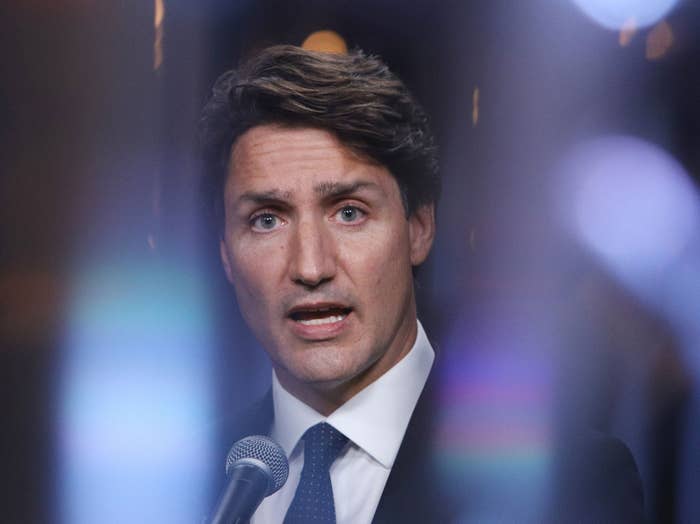 Canada&#x27;s Prime Minister and Liberal Leader Justin Trudeau speaks to the media following the French-language leaders debate during the Canadian federal election campaign in Gatineau, Quebec, Canada on September 8, 2021.