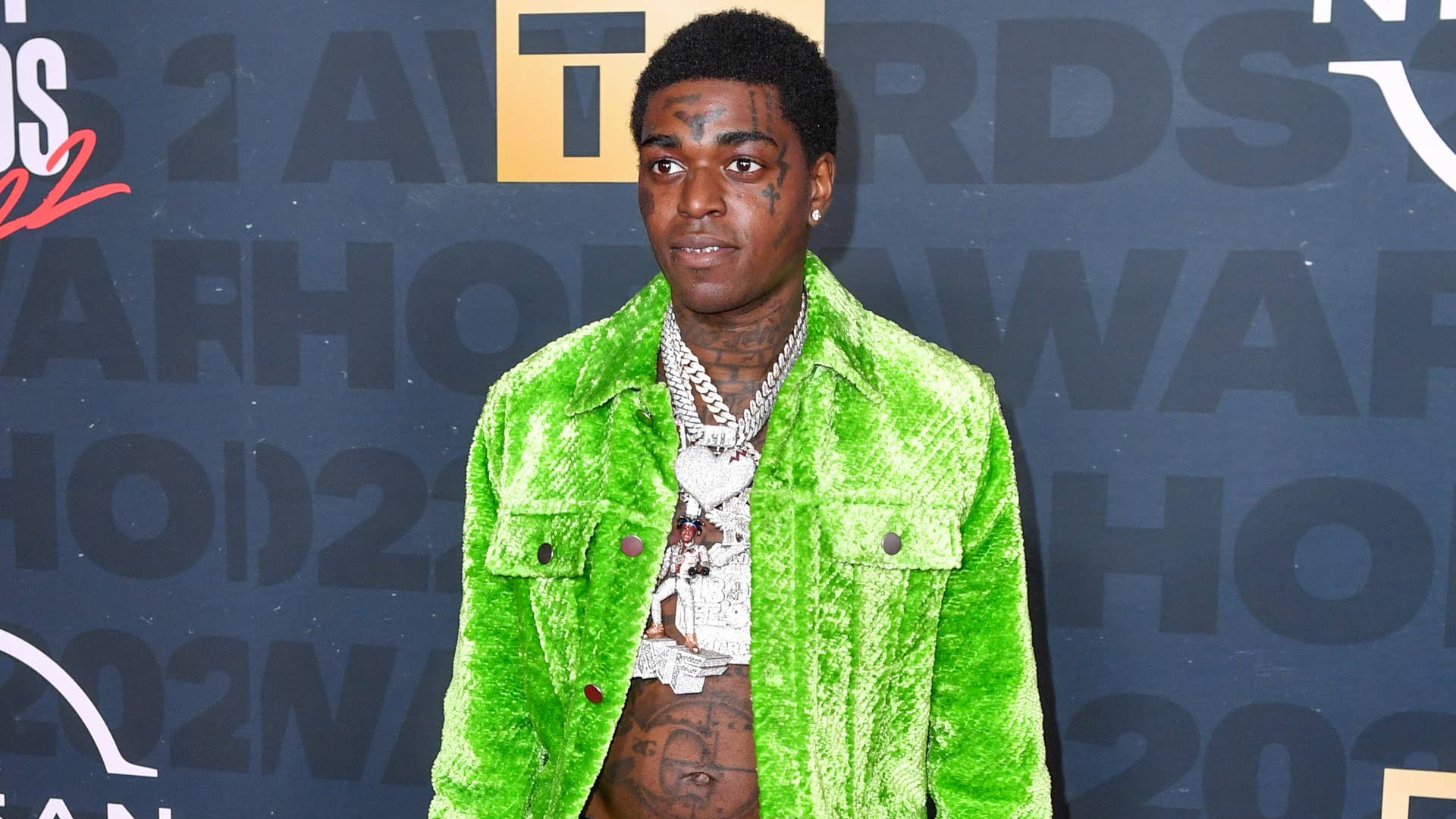 Kodak Black is pictured on the red carpet