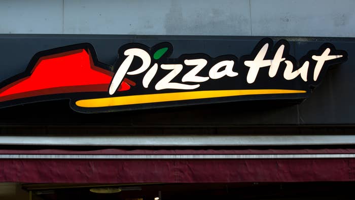 American restaurant chain Pizza Hut logo seen in Gothenburg.