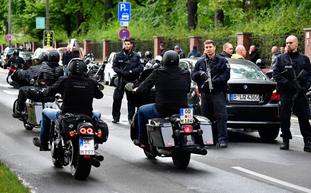 Bikers and police